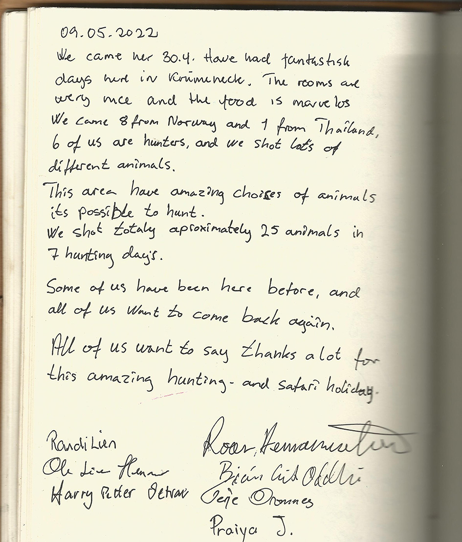 Okaturua Hunting Guest Testimonials